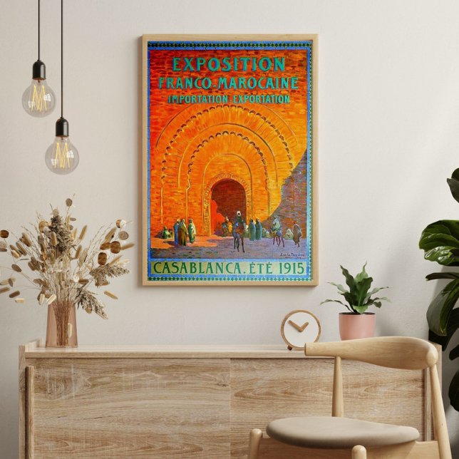 Casablanca Maroc Vintage French Travel Poster (Créateur téléchargé)