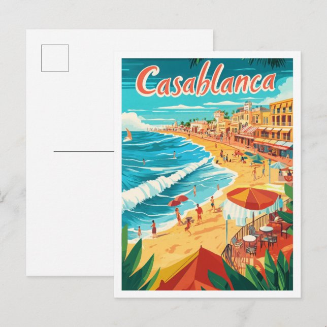Casablanca Marokko Kunst, Dichtung und Musik Postkarte (Vorne/Hinten)