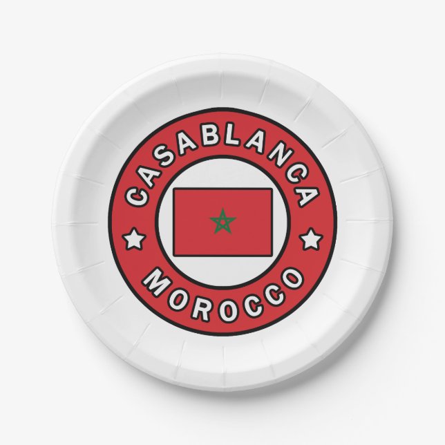 Casablanca Marokko Pappteller (Vorderseite)