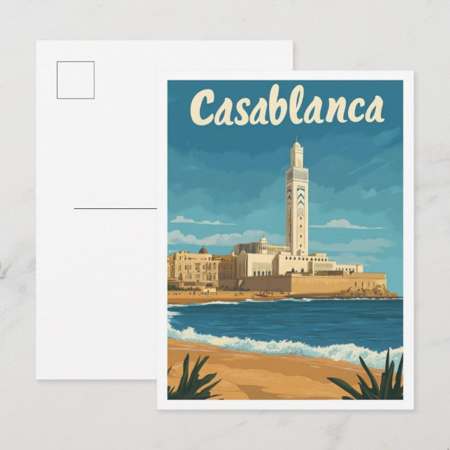 Casablanca Marokko Postkarte (Vorne/Hinten)