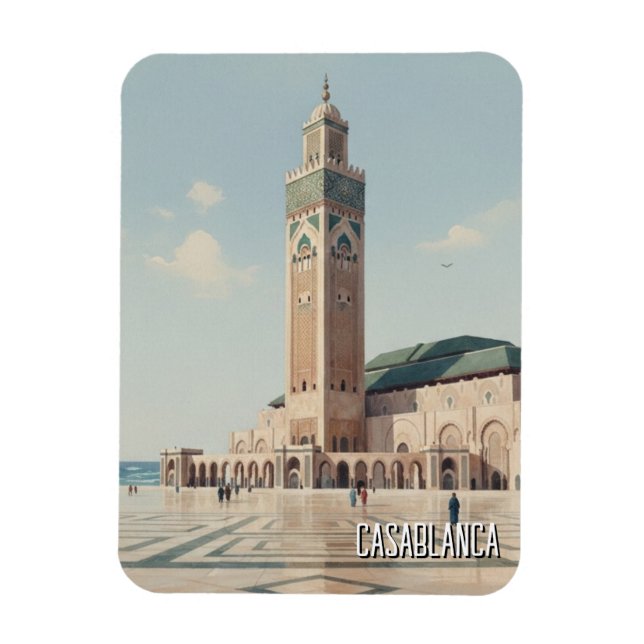 Casablanca Marokko Reise Magnet (Vertikal)