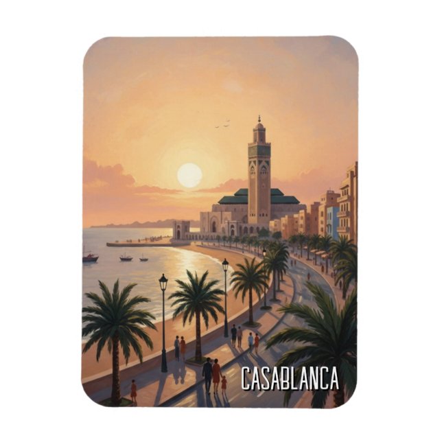 Casablanca Marokko Reise Magnet (Vertikal)