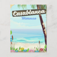Casablanca Marokko, romantisches Vintage-Plakat