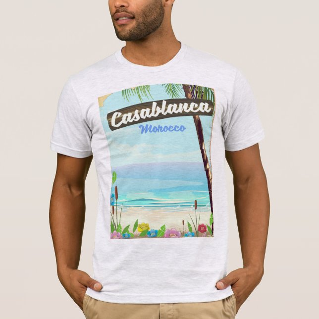 Casablanca Marokko, romantisches Vintage Poster T-Shirt (Vorderseite)