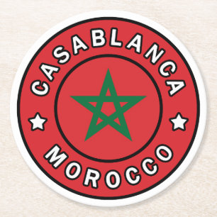 Casablanca Marokko Runder Pappuntersetzer
