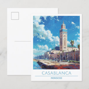 Casablanca Marokko Vintage Reise Postkarte
