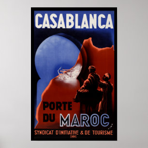 Casablanca Pore Du Maroc Reiseplan Poster