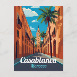 Casablanca-Uhrturm-Reise Kunst Postkarte