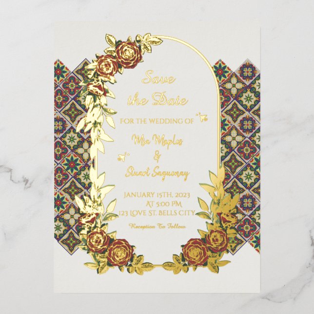 Casamiento De Mia & Stuart Einladung Postkarte (Vorderseite)