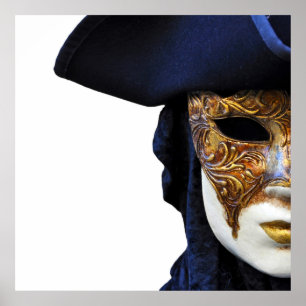 Casanova Theater-Venedig-Masken-Quadrat-Plakat Poster