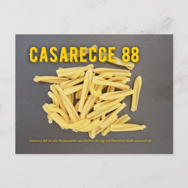 Casarecce 88 Italienisches Restaurant Rezept zutat Postkarte (Vorderseite)