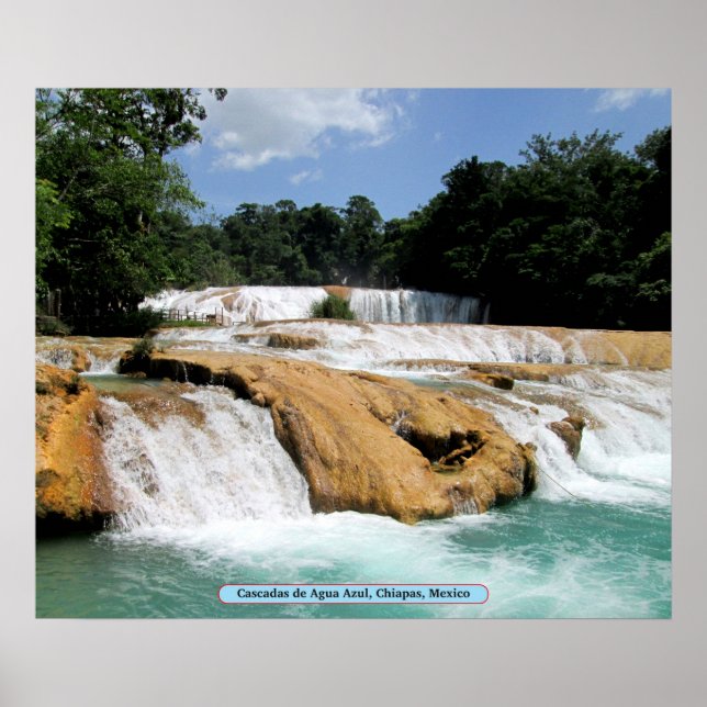 Cascadas de Agua Azul, Chiapas, Mexico Poster (Vorne)