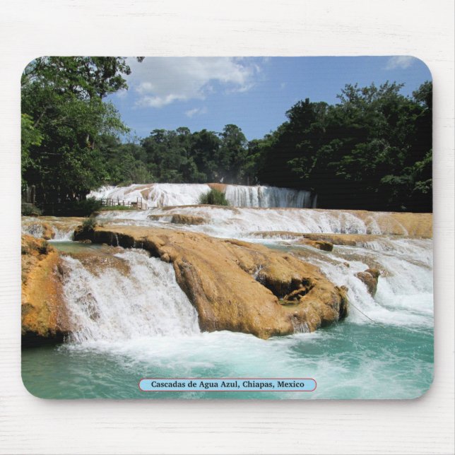 Cascadas de Agua Azul, Chiapas, Mexiko Mousepad (Vorne)