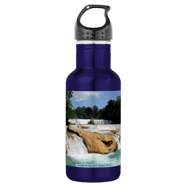 Cascadas de Agua Azul, Chiapas, Mexiko Trinkflasche (Vorderseite)