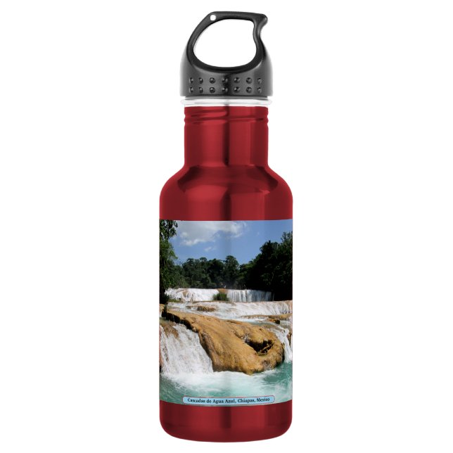 Cascadas de Agua Azul, Chiapas, Mexiko Trinkflasche (Vorderseite)