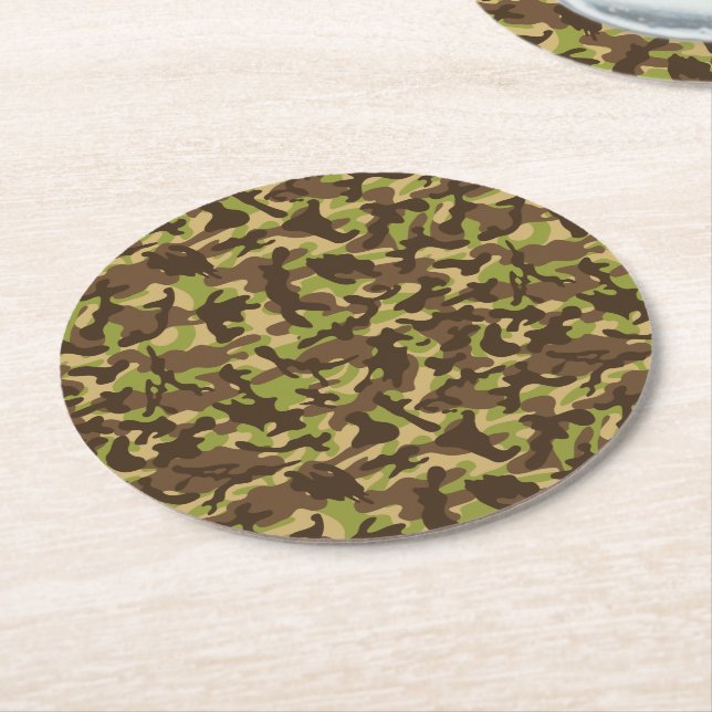 Cascade Camouflage Runder Pappuntersetzer (Angewinkelt)
