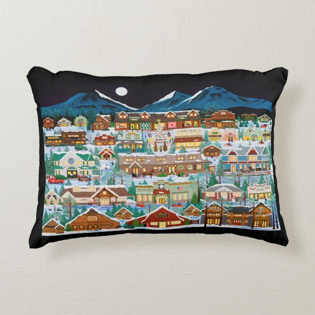 Cascade Christmas Village Pillow Zierkissen (Vorderseite)
