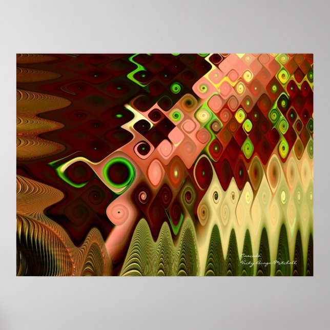 Cascade Cool Abstract Fine Art Fractal Poster (Vorne)