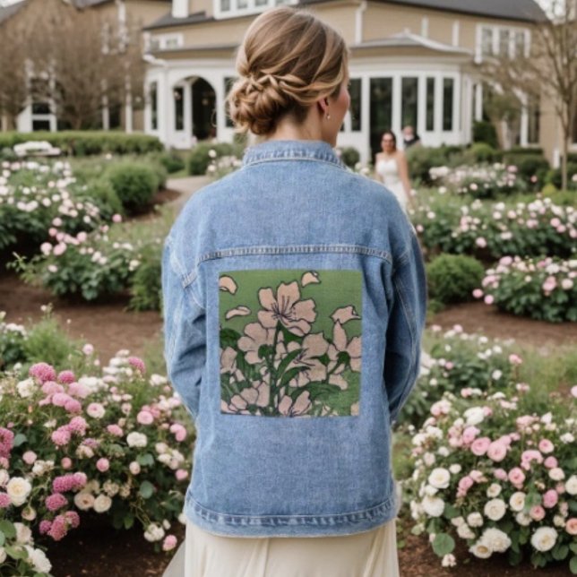 Cascade de Fleur Rose (Jean Jacket 90% COTTON/6% POLYESTER/3% RAYON /1% SPANDEX Machine Wash Cold)