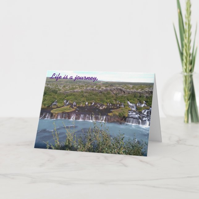 Cascade de Hraunfossar en Islande carte de voeux (Devant)