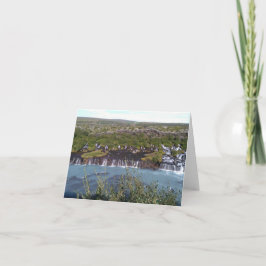 Cascade de Hraunfossar en Islande carte de voeux