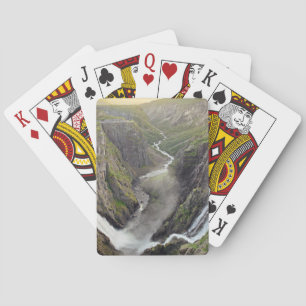 Cascade de Voringsfossen dans des cartes de jeu de