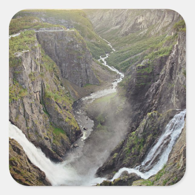 Cascade de Voringsfossen en Norvège autocollant (Devant)