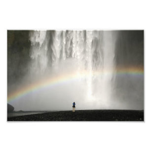 Cascade en Islande avec une photo d'arc-en-ciel