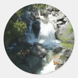 Cascade Falls im Yosemite National Park Runder Aufkleber