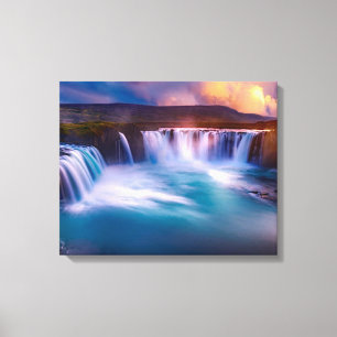 Cascade Godafoss Islande toile étirée Imprimer