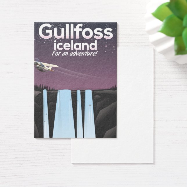 Cascade Gullfoss affiche de voyage en Islande (Bureau)