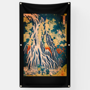 CASCADE JAPONAISE WOODBLOCK IMPRIMER Bannière HOK
