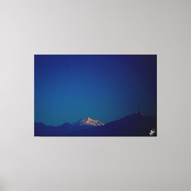 Cascade Mountains bei Dämmerung Langley Ufer Leinwanddruck (Vorderseite)