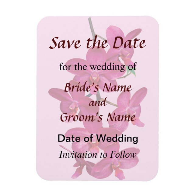 Cascade of Magenta Orchids Save the Date Magnet (Vertikal)