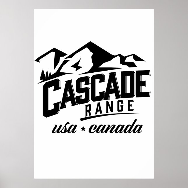 Cascade Range USA Kanada Logo. Poster (Vorne)