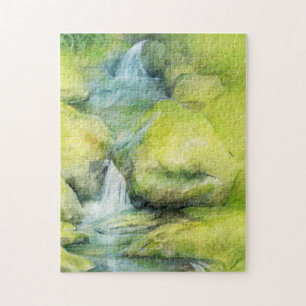Cascade rivière fine art peinture puzzle puzzle