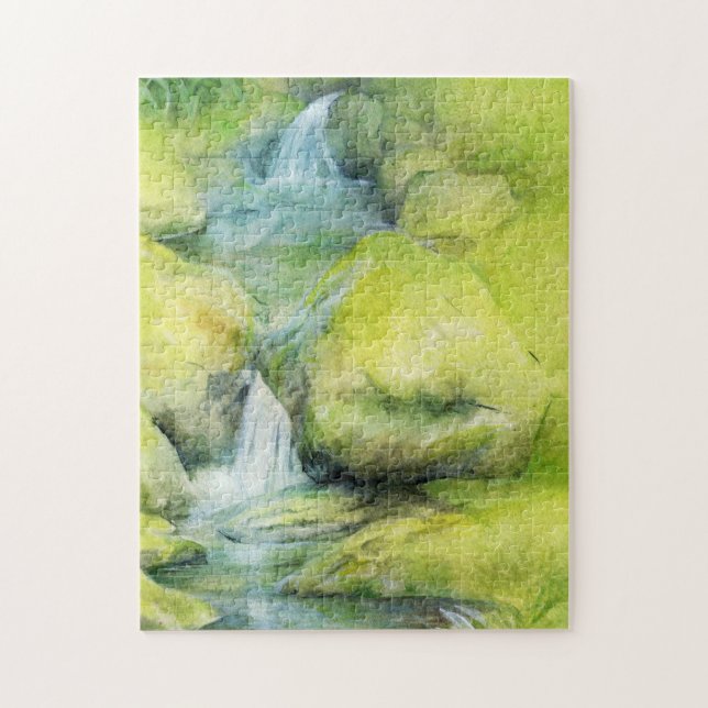 Cascade rivière fine art peinture puzzle puzzle (Vertical)