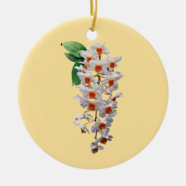 Cascade White Orchids Keramikornament (Vorne)