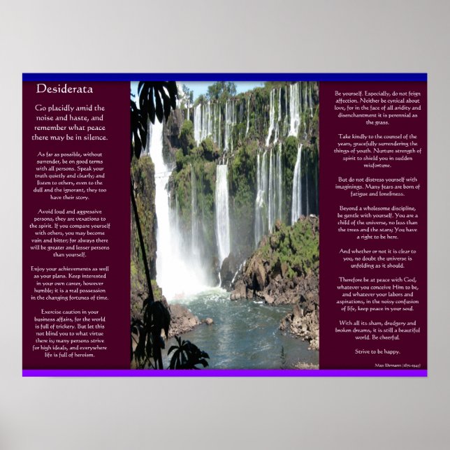 Cascades de DESIDERATA Affiches 3 (Devant)