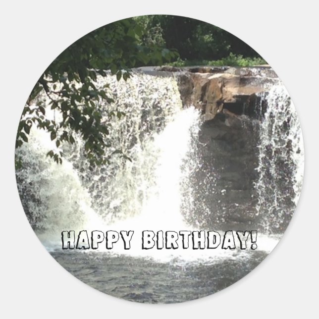 Cascades Rivières Arbres joyeuses Stickers d'anniv (Devant)