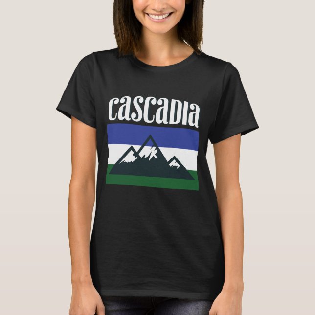 Cascadia Doug Flaggen-pazifisches NordwestT - T-Shirt (Vorderseite)