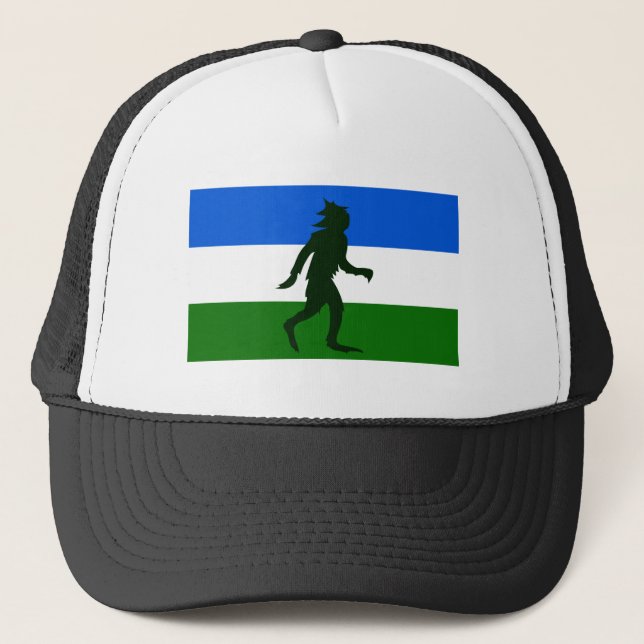Cascadia Sasquatch Hut Truckerkappe (Vorderseite)