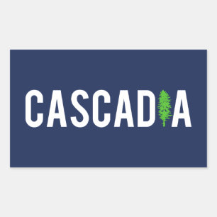 Cascadia Tree Rechteckiger Aufkleber