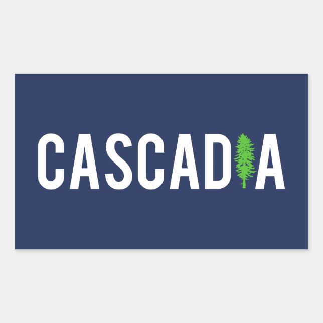 Cascadia Tree Rechteckiger Aufkleber (Vorderseite)