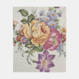 Cascading Elegance: Porzellan Inspiriert Floral Fl Fleecedecke