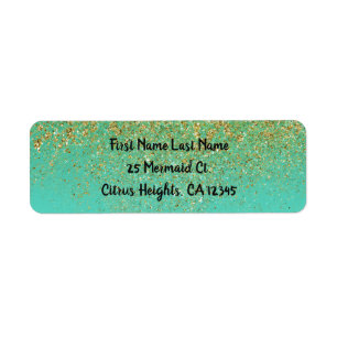 Cascading Gold Glitzer & Aquamarin Aqua Glam Trend
