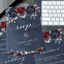 Cascading Peony Burgundy Mariage en ligne RSVP