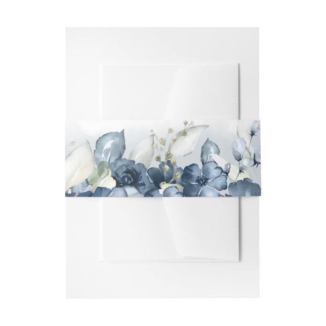 Cascading Rose Wedding Invitation Suite Einladungsbanderole (Vorderseite Beispiel)