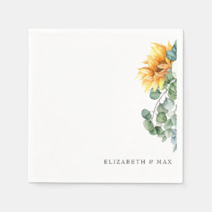 Cascading Sunflowers Grüne Sage Wedding Serviette