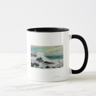 Casco Bucht-Ansicht der Brandung und der Felsen Tasse